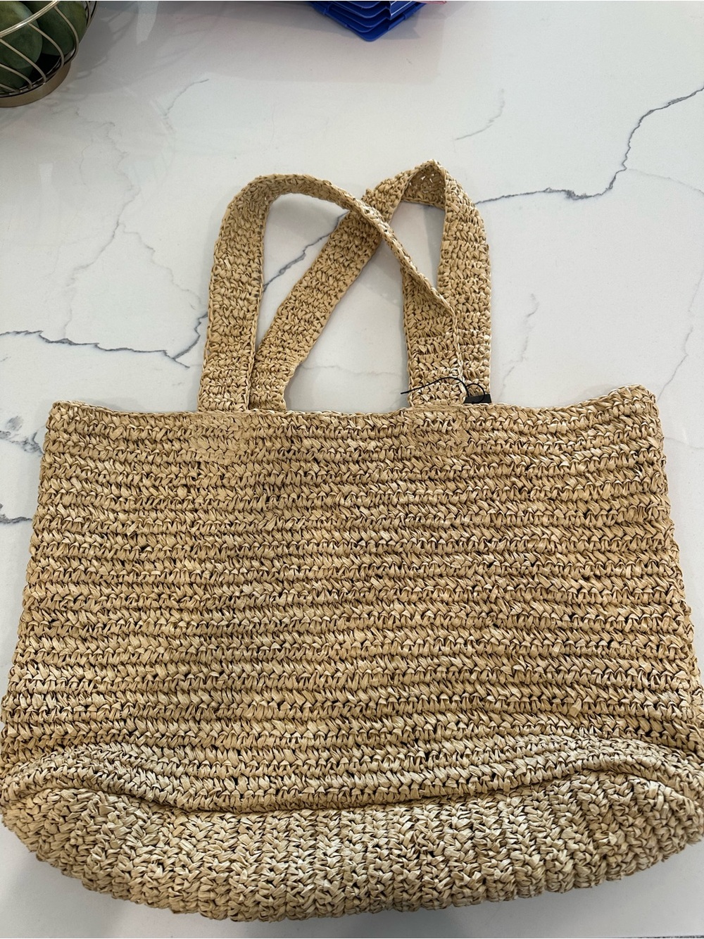 Pretty Little Thing Woven Straw Tote Bag in Natural